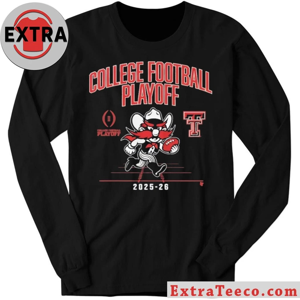 Texas Tech Red Raiders College Football Playoff 2025-26 Mascot Shirt Celebrating the Texas Tech Red Raiders’ Advancement to the College Football Playoff for the 2025-26 Season Tee