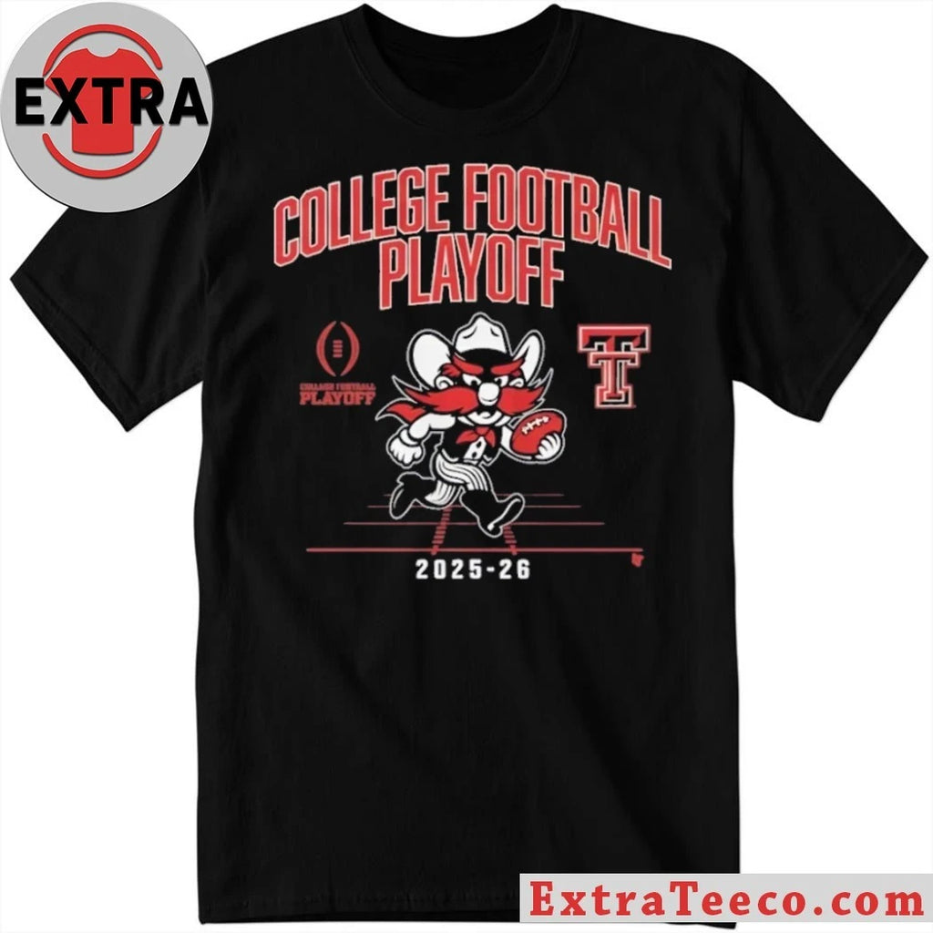 Texas Tech Red Raiders College Football Playoff 2025-26 Mascot Shirt Celebrating the Texas Tech Red Raiders’ Advancement to the College Football Playoff for the 2025-26 Season Tee
