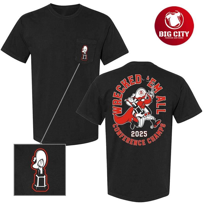 Texas Tech Red Raiders Wreck Em All 2025 Conference Champs Two Sided Shirt