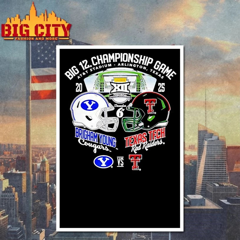 Texas Tech Red Raiders vs Brigham Young Cougars Big 12 Championship 2025 Football shirt