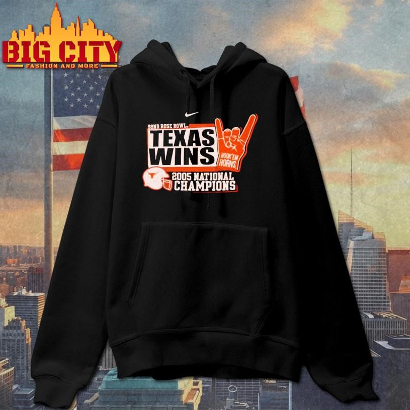 Texas Wins Hook Em Horn 2025 92nd Rose Bowl National Champions Shirt