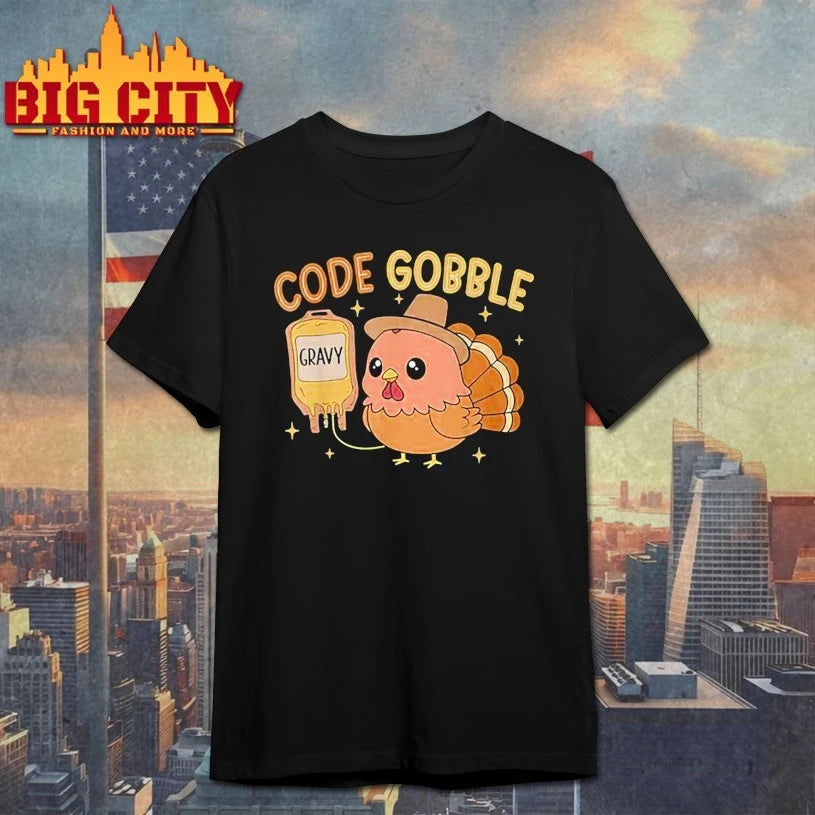 Thanksgiving Nurse Code Gobble Funny RN CNA shirt