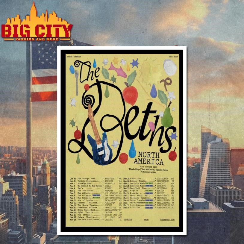 The Beths 2025 Tour UK + Europe + North America 2025 Poster Shirt