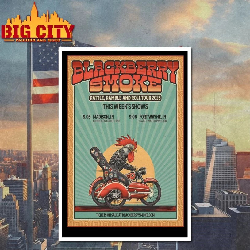 The Blackberry Smoke Sept 5 2025 Unbroken Circle Music Festival In Madison IN Poster Shirts
