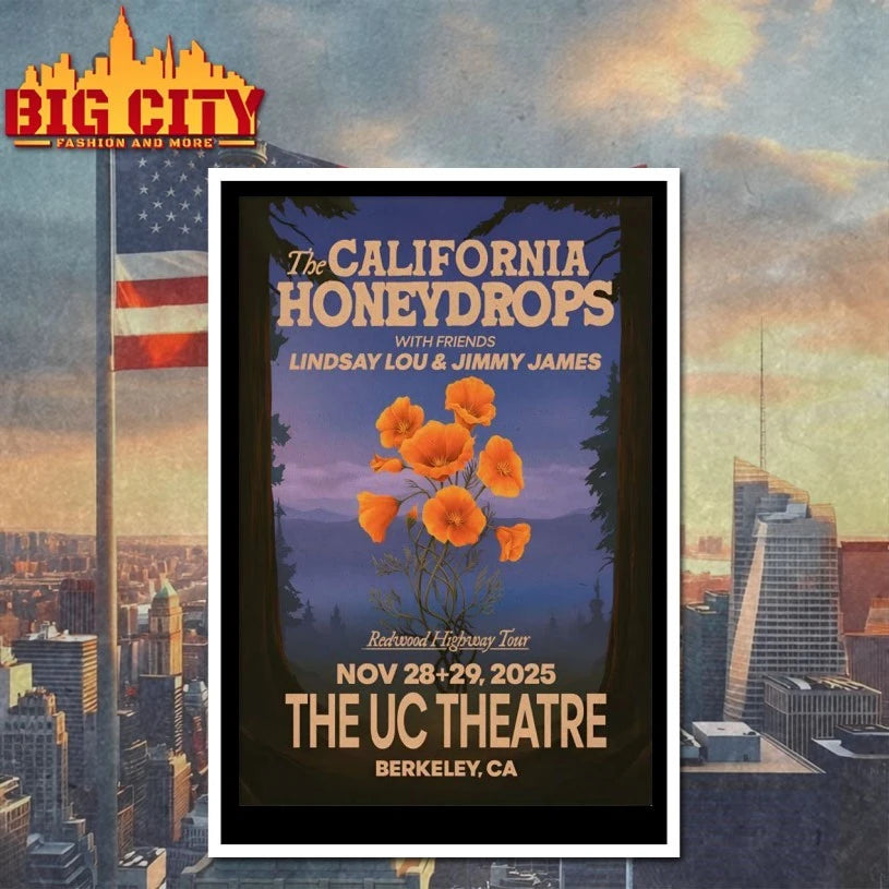 The California Honeydrops 11-28 11-29-2025 The UC Theatre in Berkeley, CA Poster shirt