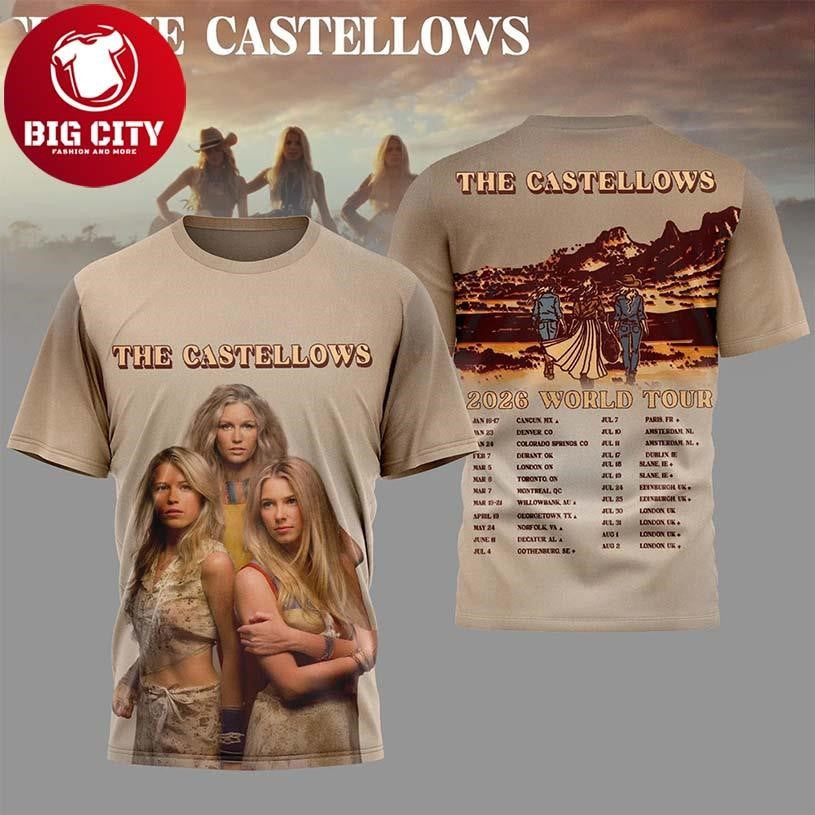 The Castellows 2026 World Tour Graphic Country Music Concert Two Sided Shirt