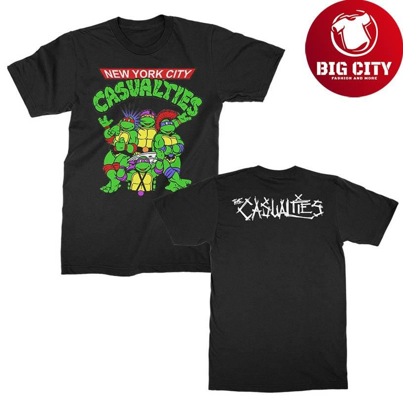 The Casualties Turtle Black Band Shirt Punk Rock 2025 Two Sided Shirt