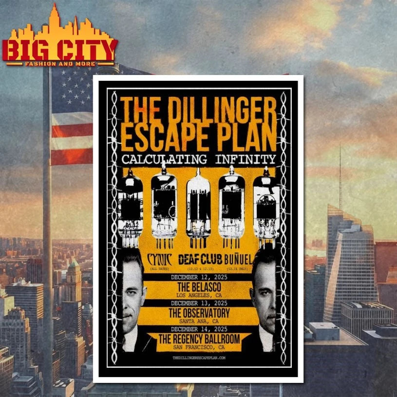 The Dillinger Escape Plan California Dec 12-14 2025 Tour Poster shirt