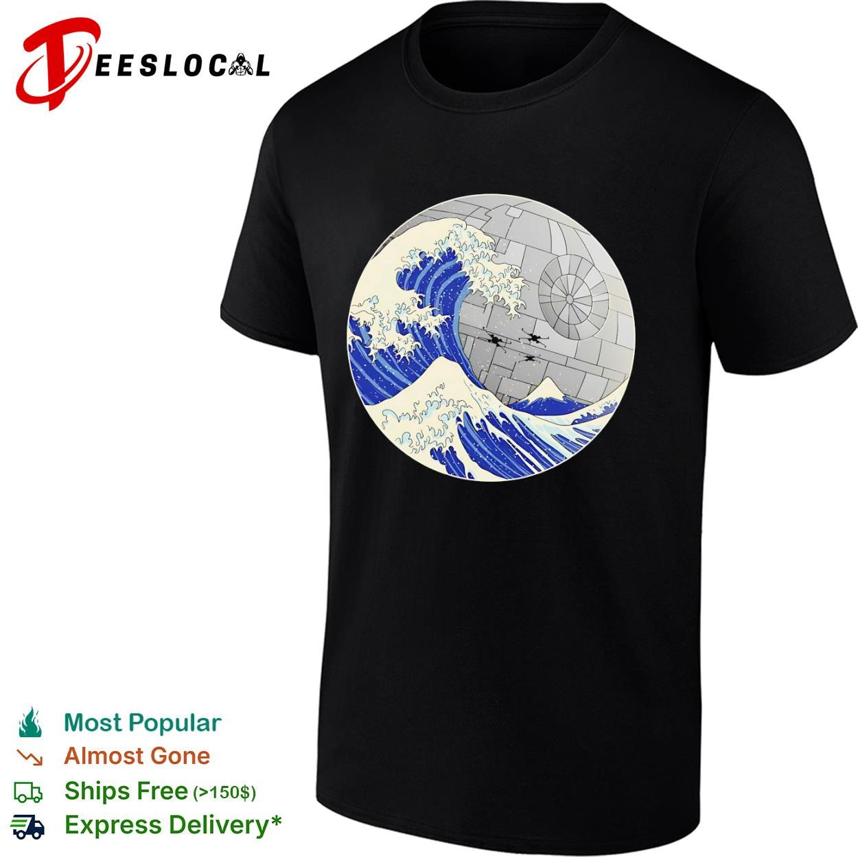 The Great Wave off Kanagawa and the Death Star shirt
