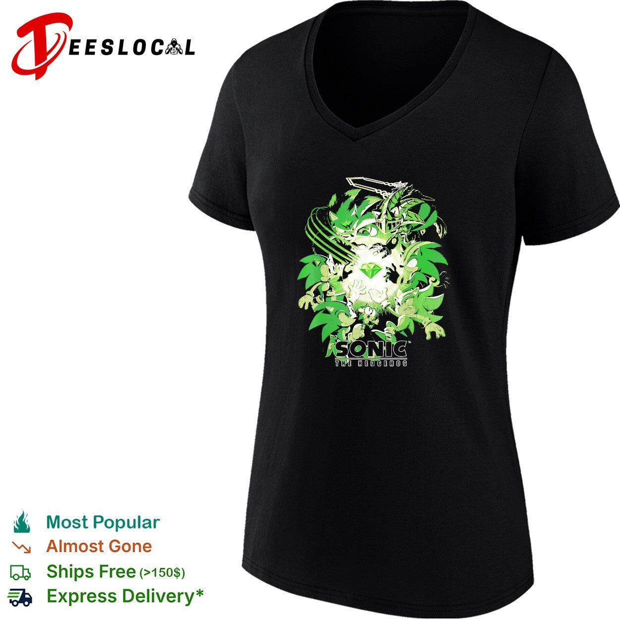 The Green Hedgehog with emerald diamond graphic shirt