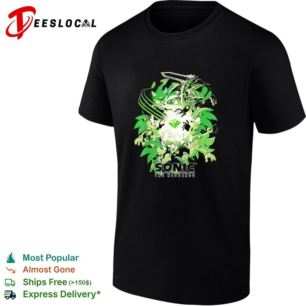 The Green Hedgehog with emerald diamond graphic shirt