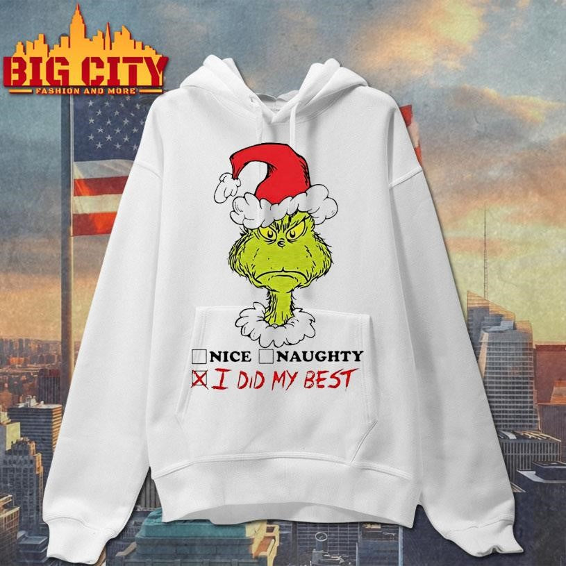 The Grinch Graphic Nice Naughty I Did My Best Shirt