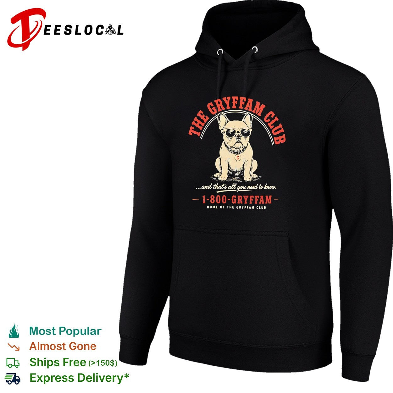 The Gryffam Club bulldog sunglasses vintage badge shirt