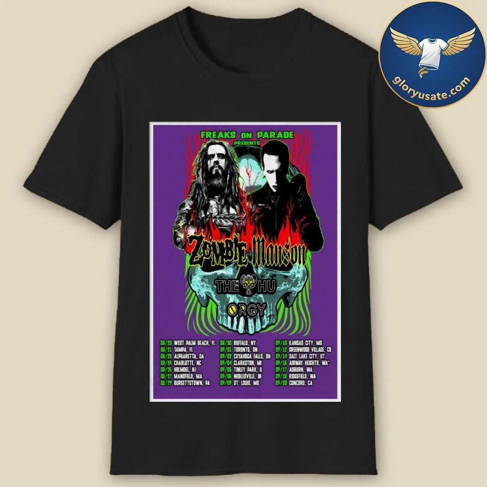The HU NA Freanks On Parade Presents Zombie Mansonn Tour 2026 Poster Shirt