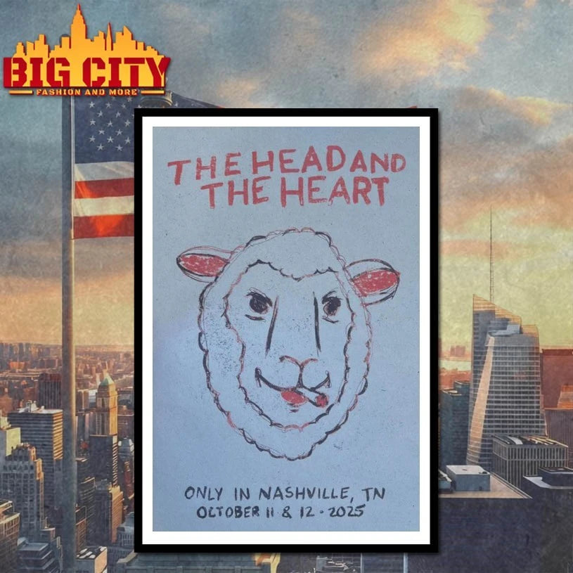 The Head And The Heart Tour Nashville, TN 2025 Poster Shirt