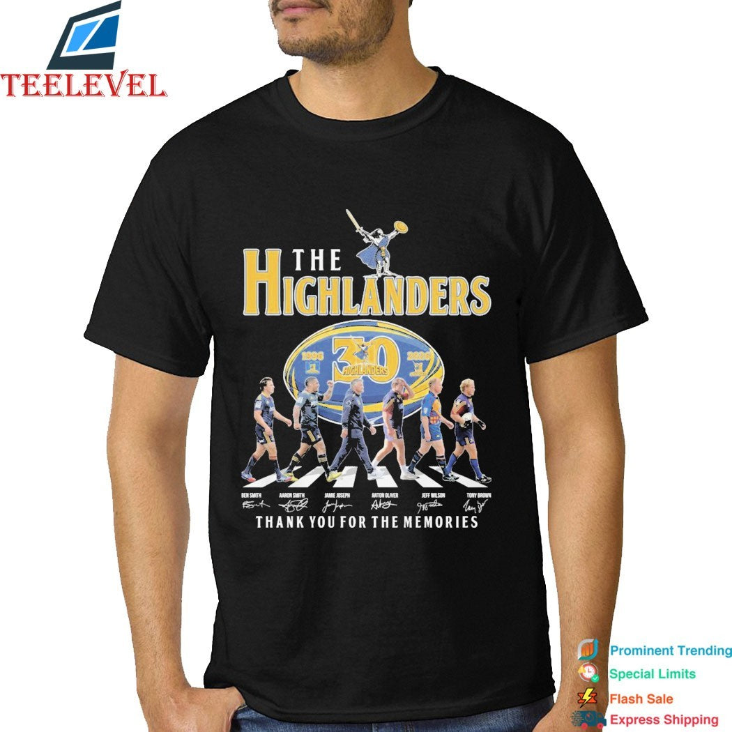 The Highlanders FC Rugby 1996 2026 30th Thank You For The Memories Road Abbey Signatures T-shirts