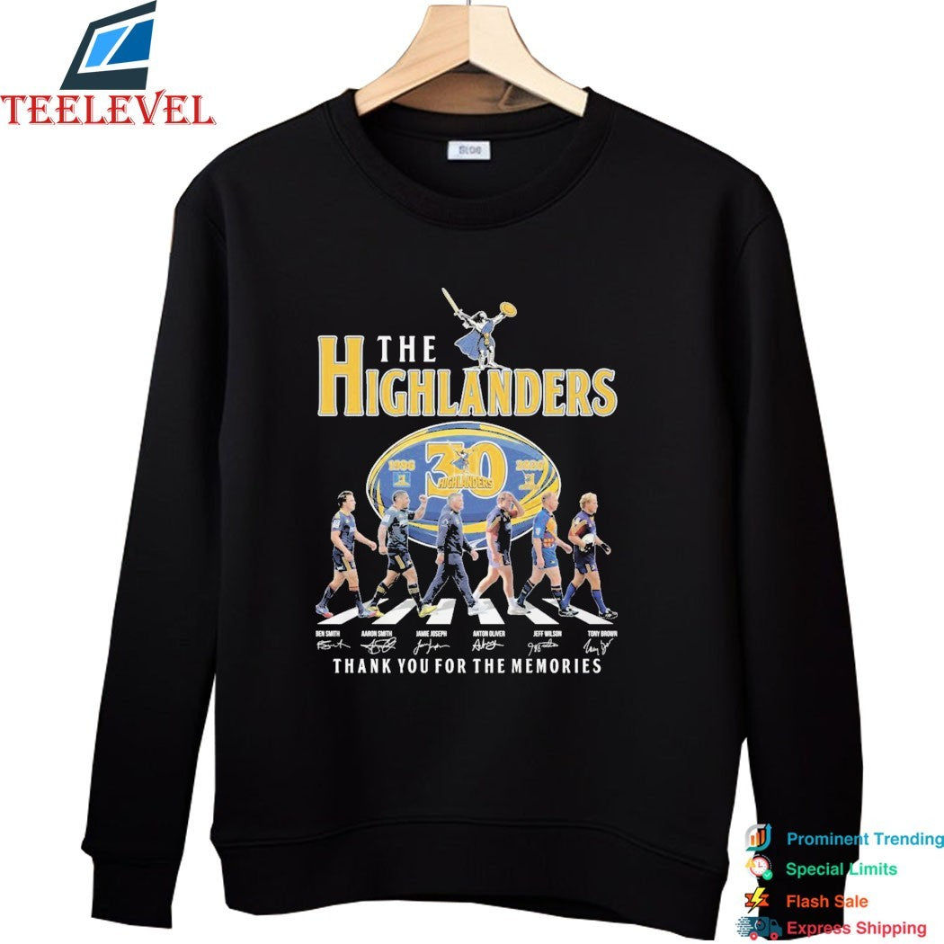 The Highlanders FC Rugby 1996 2026 30th Thank You For The Memories Road Abbey Signatures T-shirts
