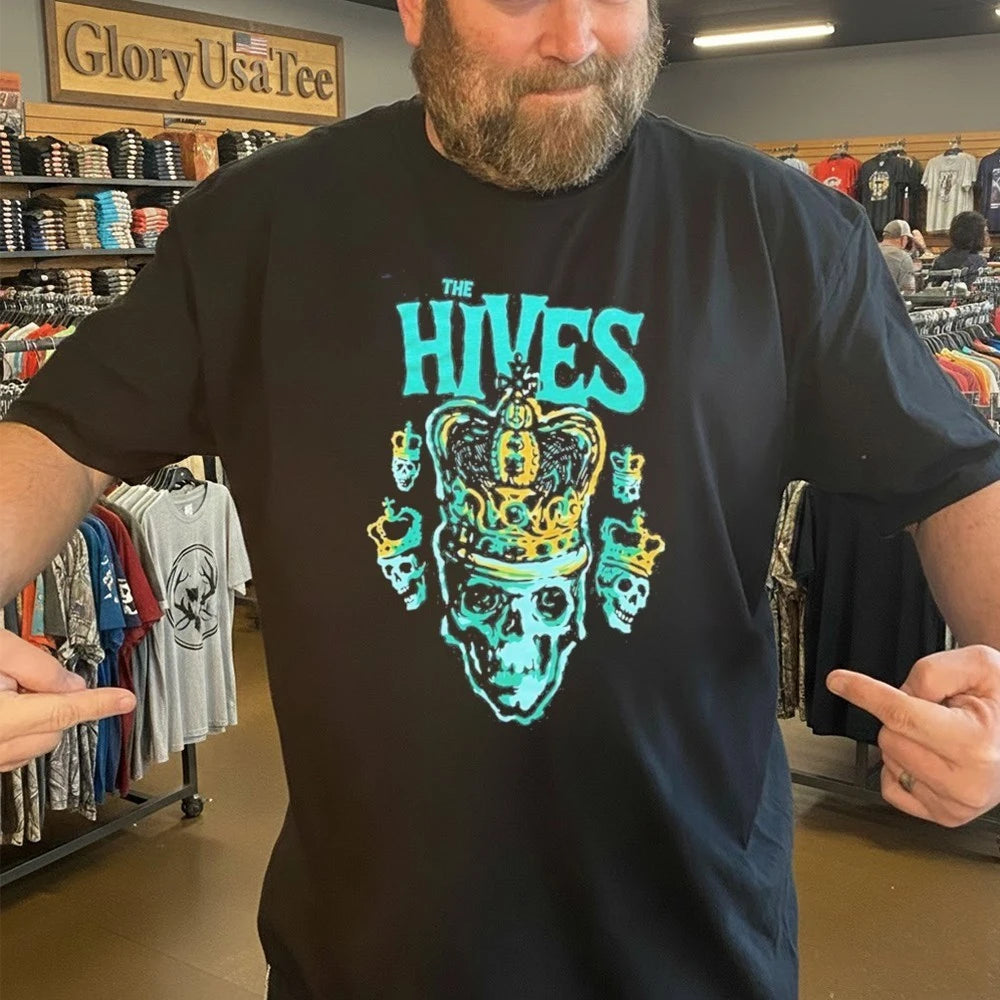 The Hives Merch East Coast Tour 2026 Green Skull Crown Shirt