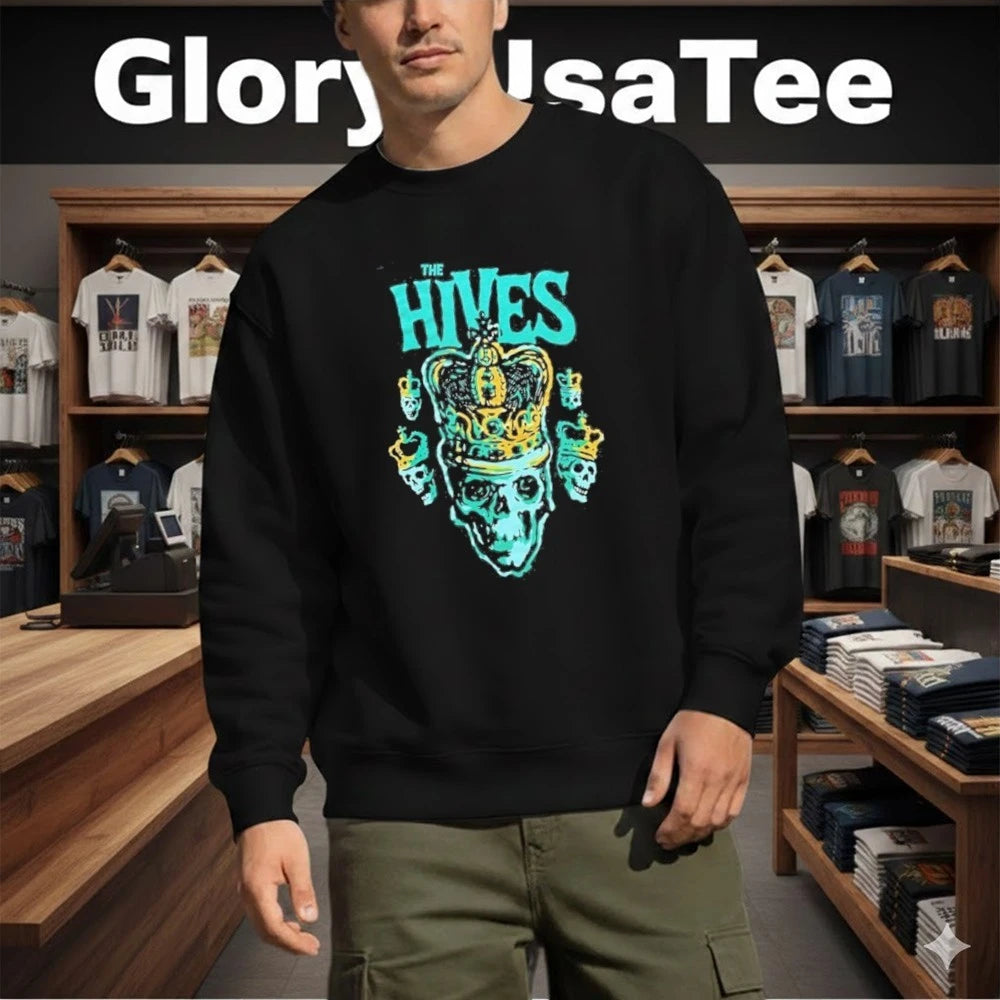 The Hives Merch East Coast Tour 2026 Green Skull Crown Shirt