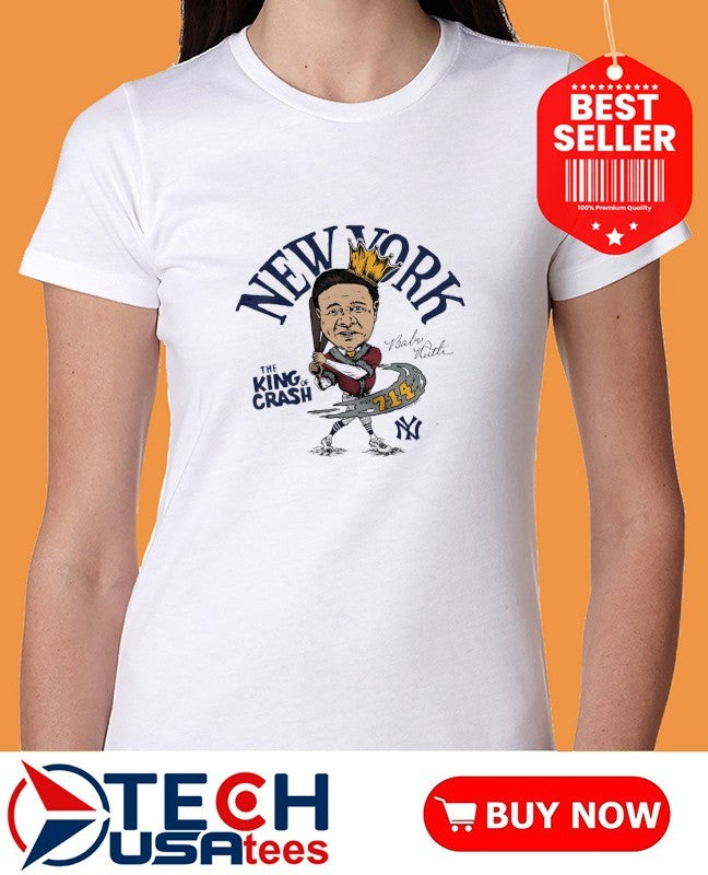 The King of Crash Babe Ruth New York Yankees superstar caricature shirt