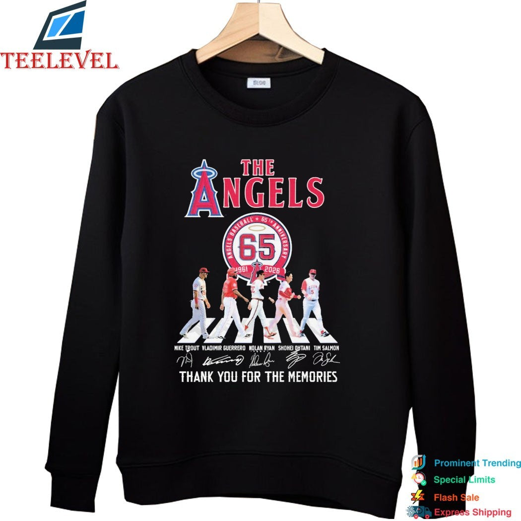 The Los Angeles Angels 1961 2026 65th Anniversary Thank You For The Memories Road Abbey Signatures T-shirts