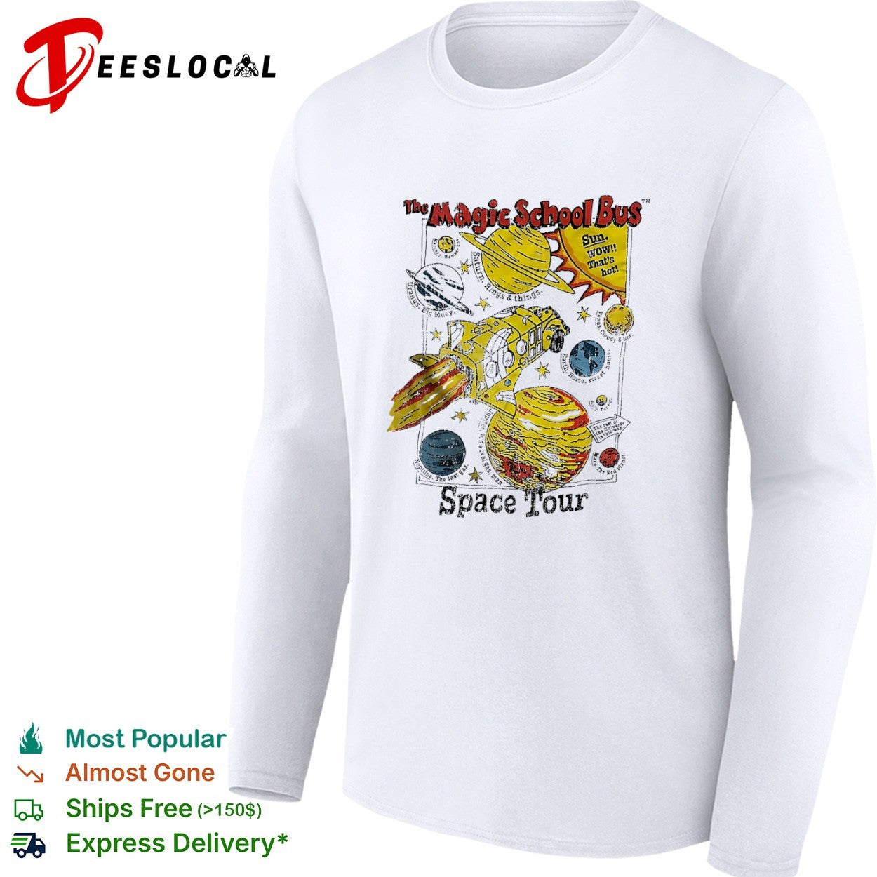 The Magic School Bus Space Tour The Sun Saturn Uranus Earth Jupiter Neptune shirt