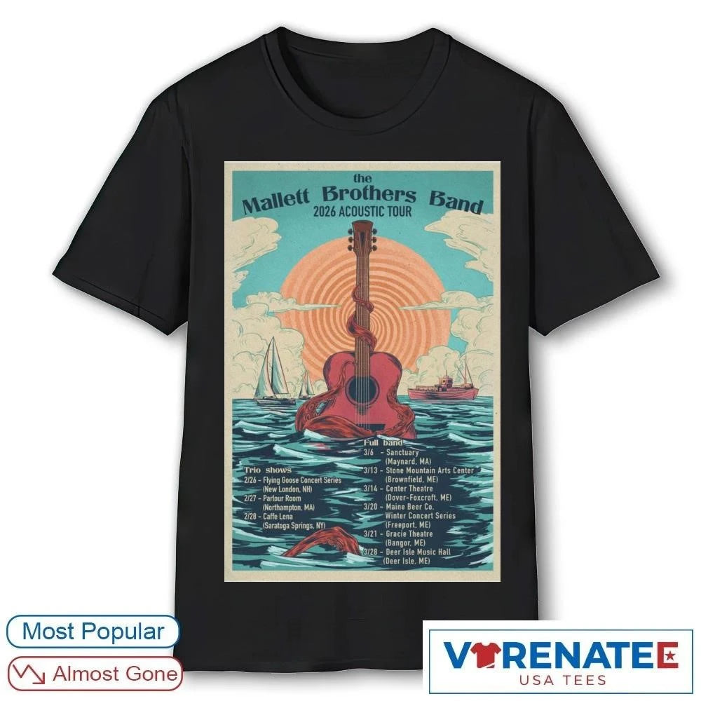 The Mallett Brothers Band Tour 2026 Acoustic Poster shirt