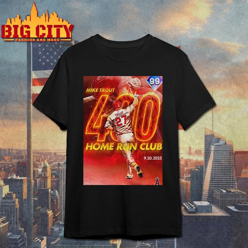 The Mike Trout 400 Home Run Club Card shirt
