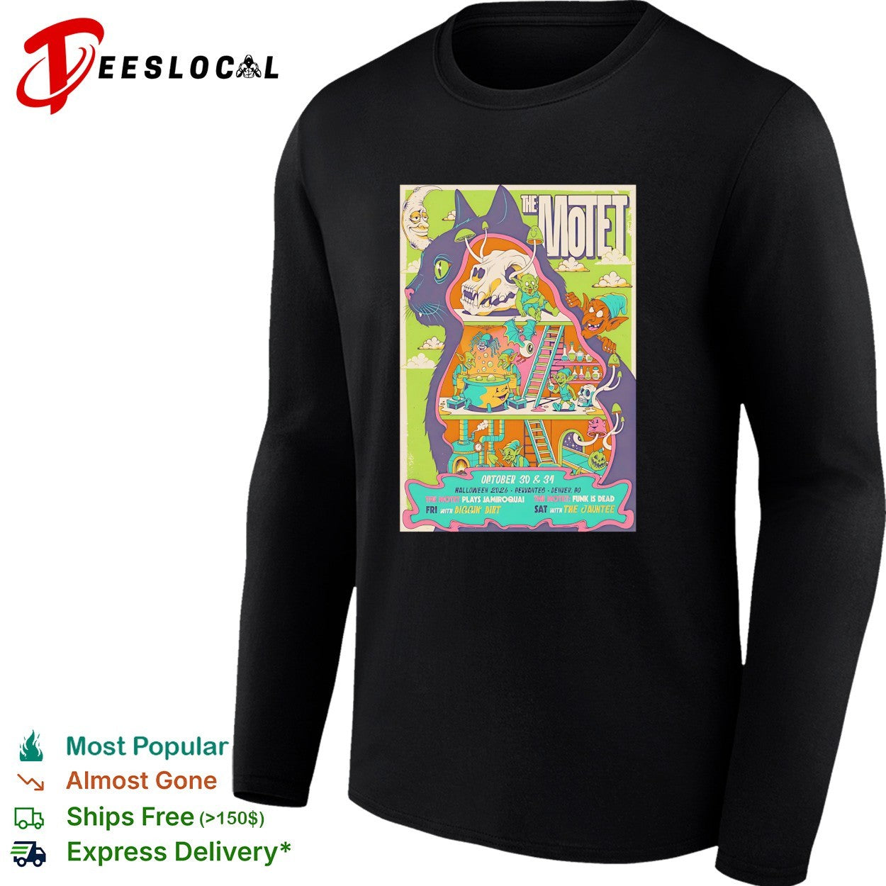 The Motet Halloween 2026 Cervantes Denver concert poster shirt