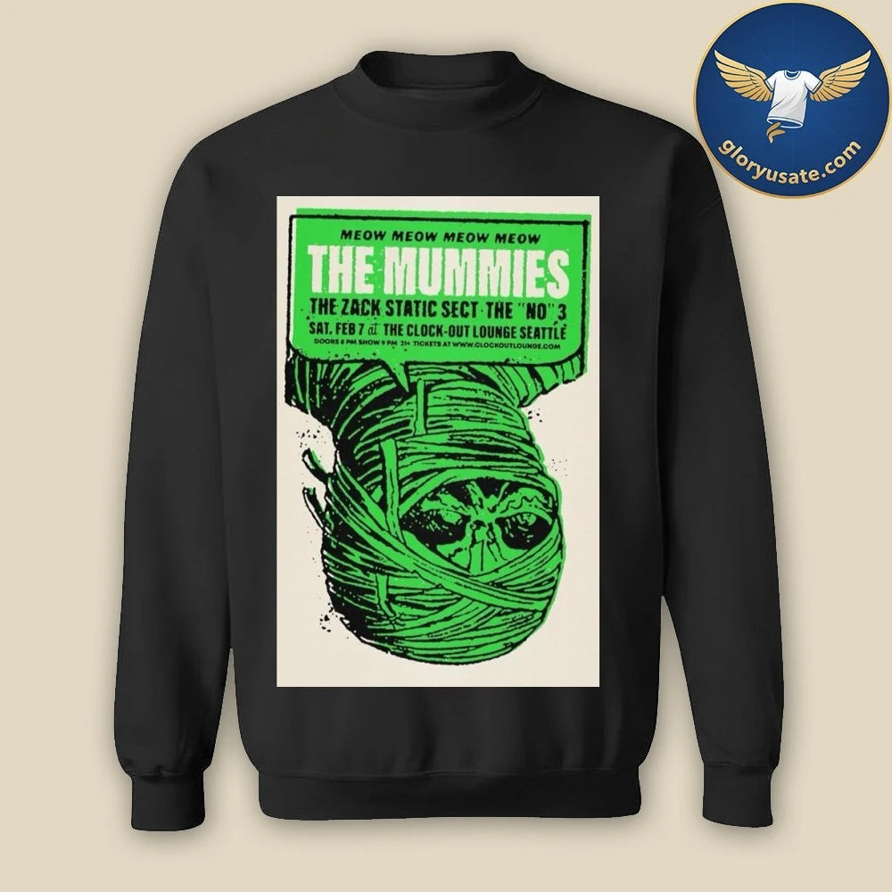 The Mummies Clock-Out Lounge February 7 2026 Concert Poster Shirt