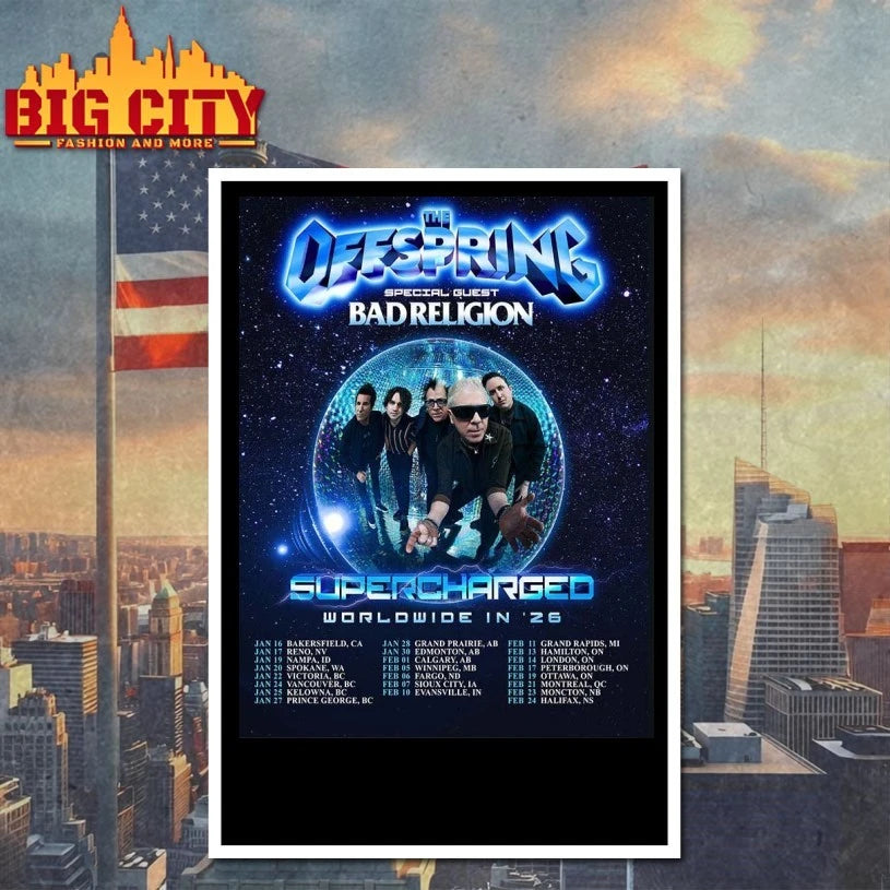 The Offspring Supercharged Worldwide In 2026 North America City Dates Poster Shirt