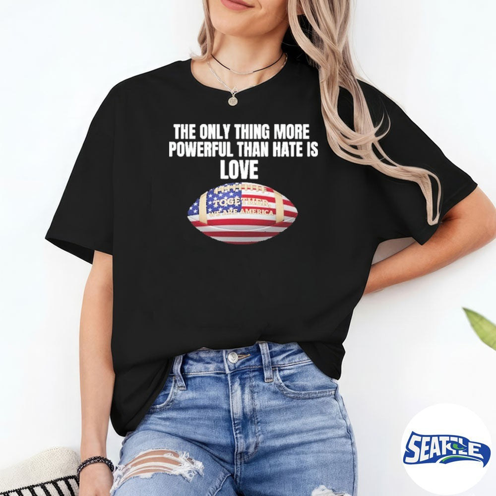 The Only Thing More Powerful American Flag Football Bad Bunny shirt