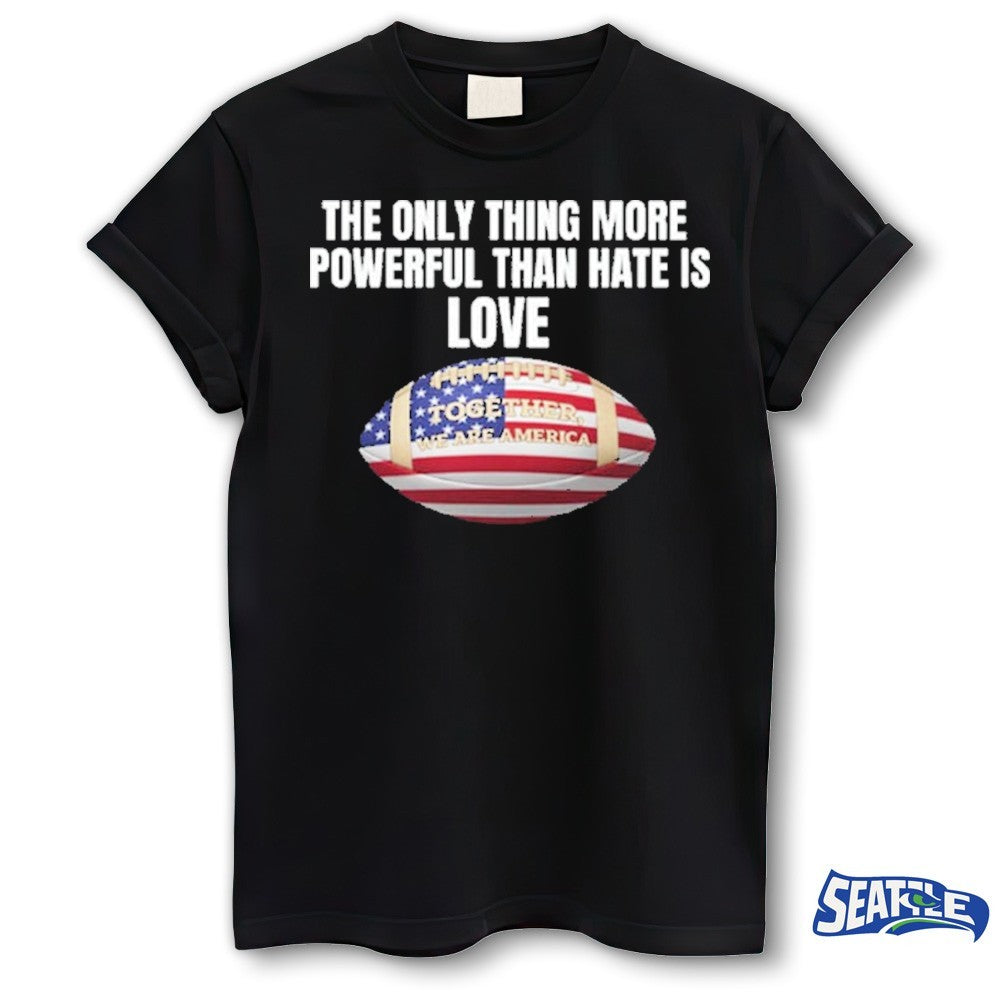 The Only Thing More Powerful American Flag Football Bad Bunny shirt