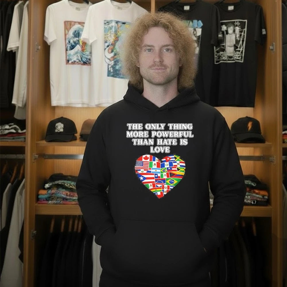 The Only Thing More Powerful Than Hate Is Love Flag Shirt