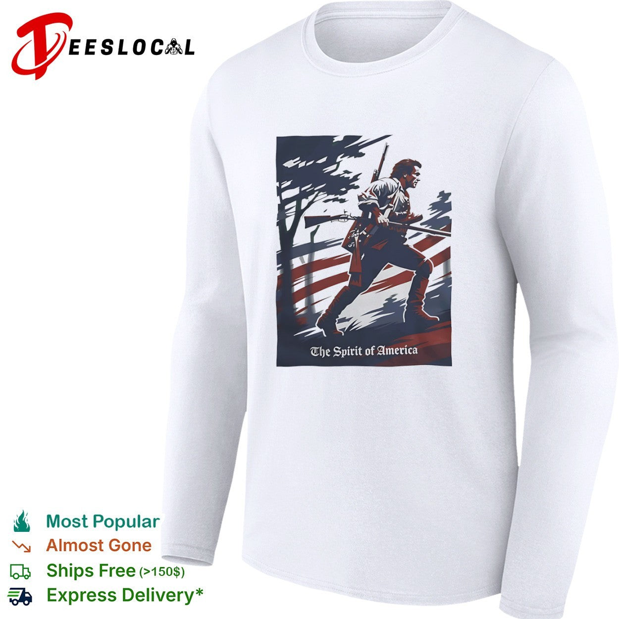 The Patriot Benjamin Martin The Spirit of America Mel Gibson Historical War shirt