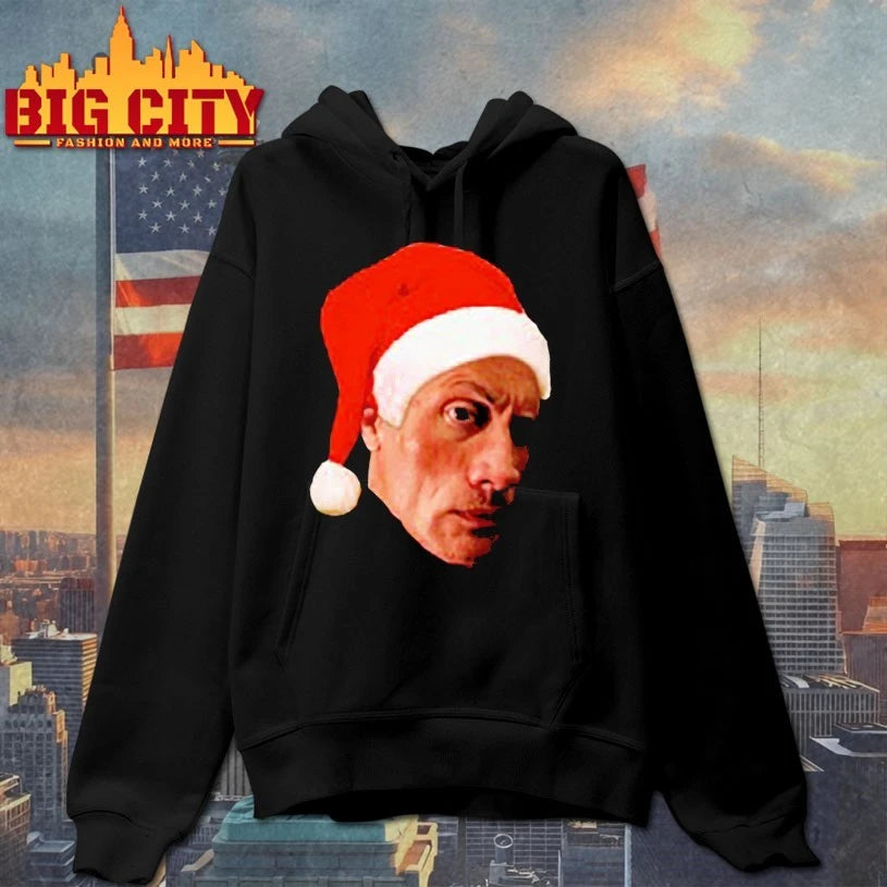 The Rock Santa Hat eyebrow raise face Christmas shirt