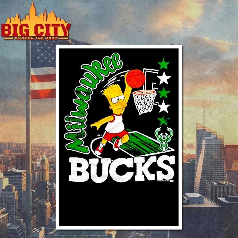 The Simpsons Bart x Milwaukee Bucks shirt