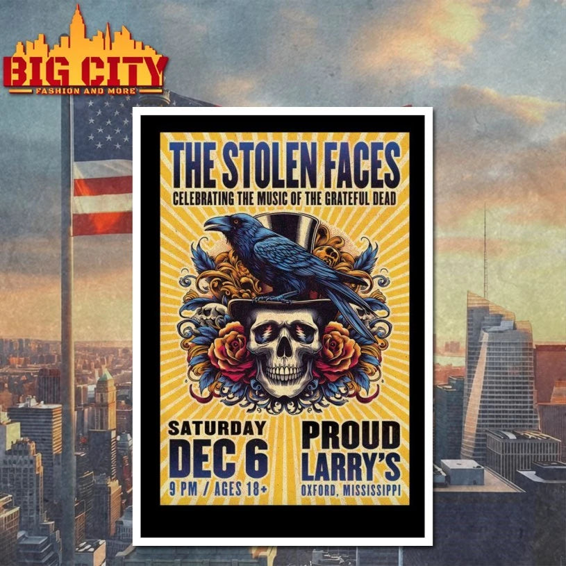 The Stolen Faces December 6 2025 In Oxford MS Poster shirt