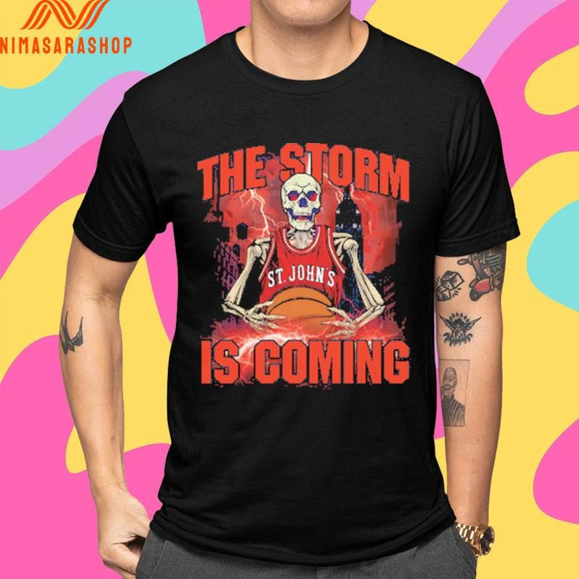 The Storm Is Coming St John’s Red Storm Skeleton Shirts