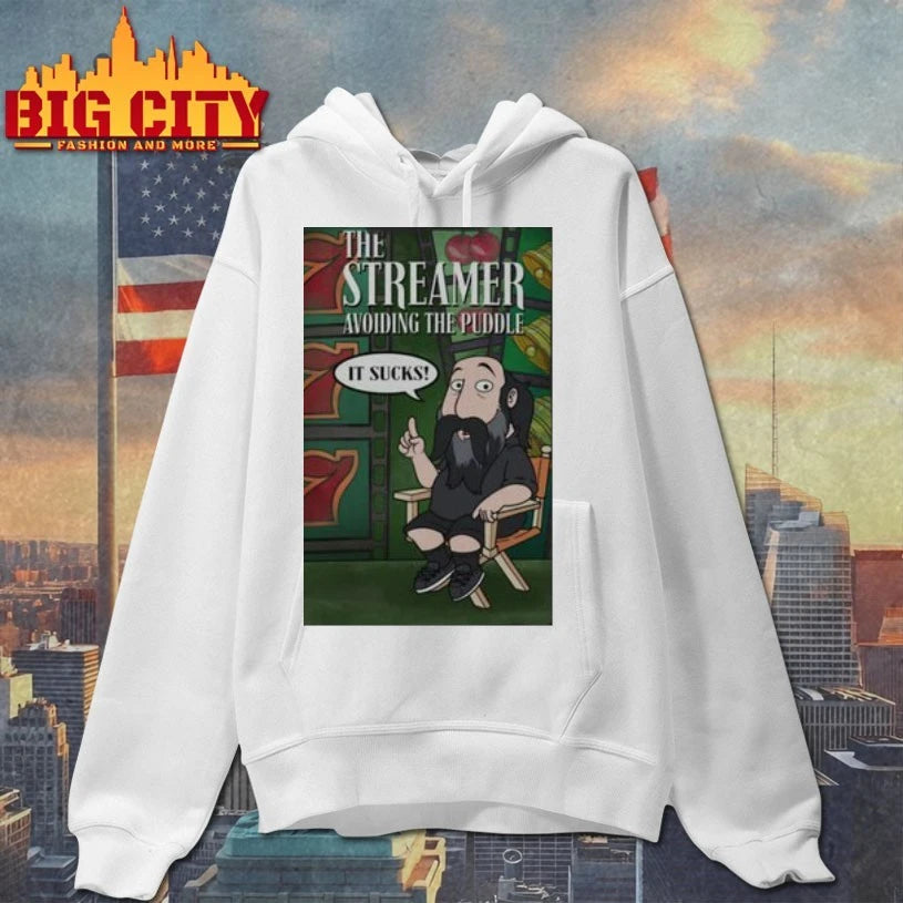 The Streamer Avoiding The Puddle It Sucks shirt