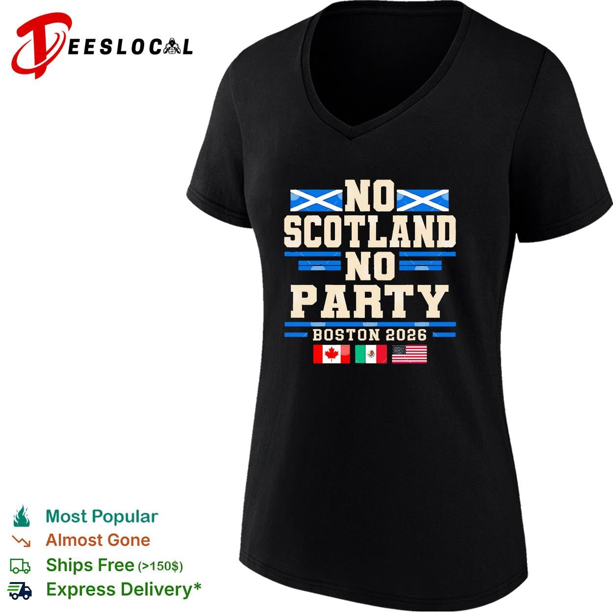 The Tartan Army No Scotland No Party Canada Mexico USA flags shirt