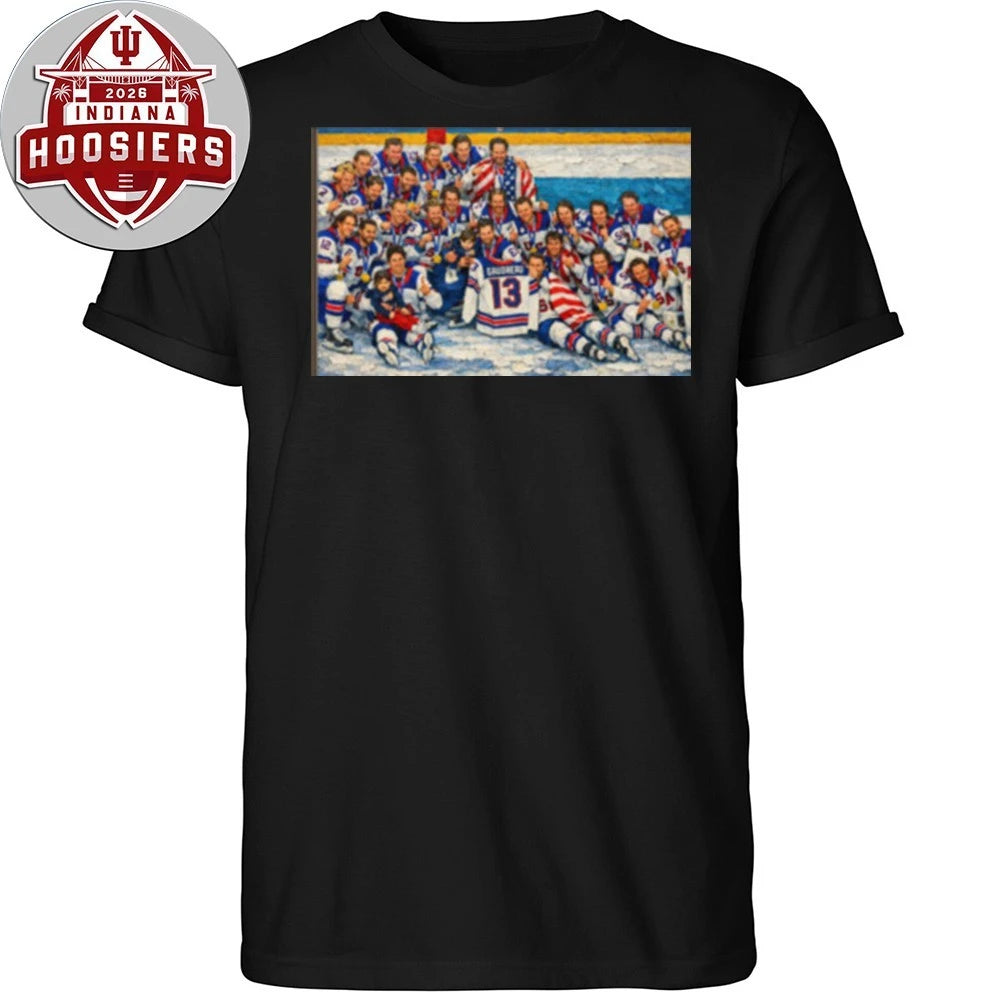 The U.S. men’s ice hockey team after winning the gold medal at the 2026 Milano Cortina Winter Olympics T-Shirt