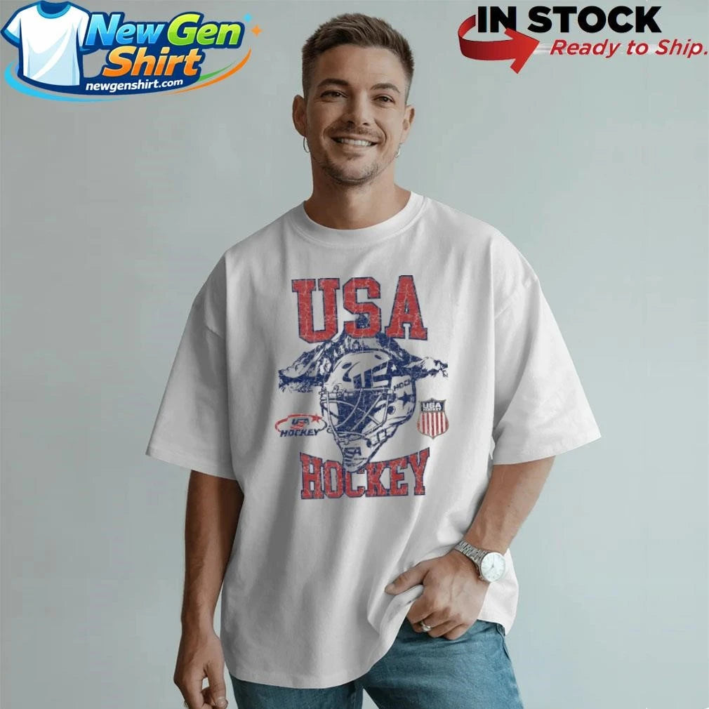 The USA Hockey Helmet White Shirt