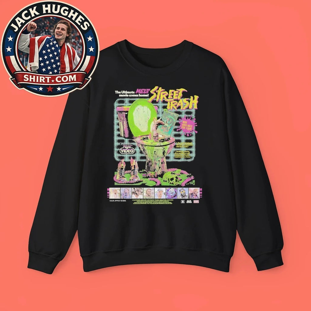 The Ultimate Melt Movie Comes Home Street Trash on Videocassette T-Shirt
