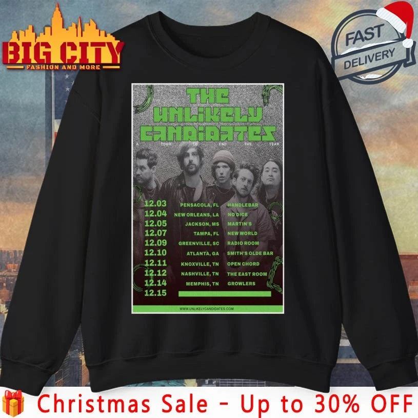 The Unlikely Candidates Tour December 2025 Poster shirt