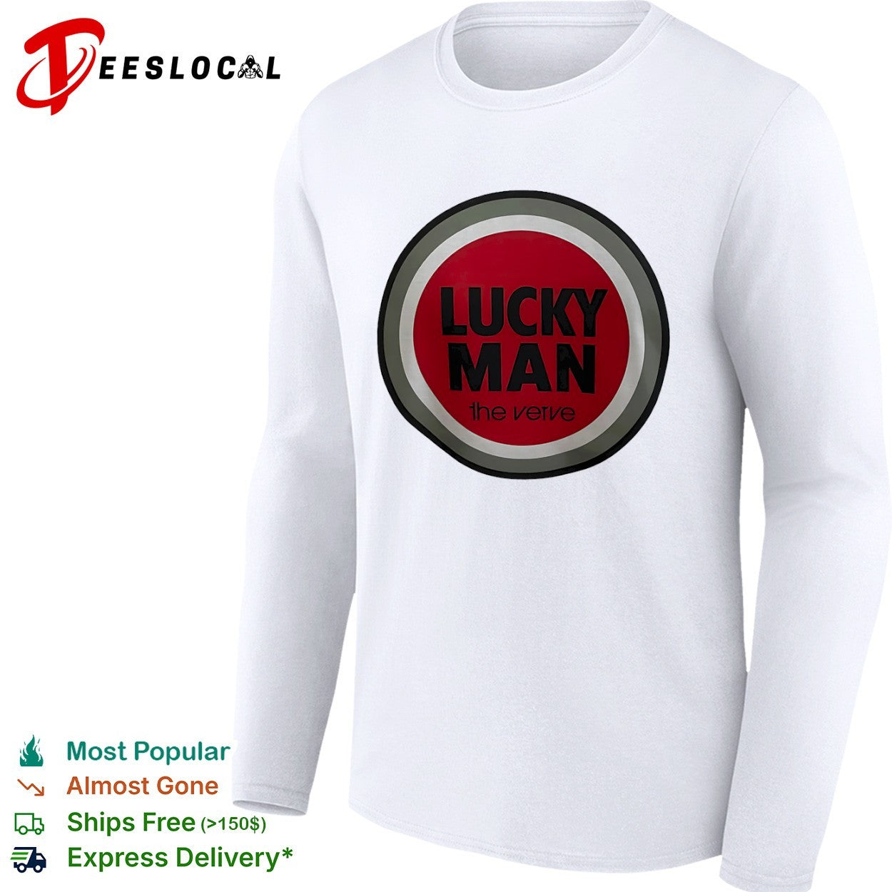 The Verve Lucky Man logo music shirt