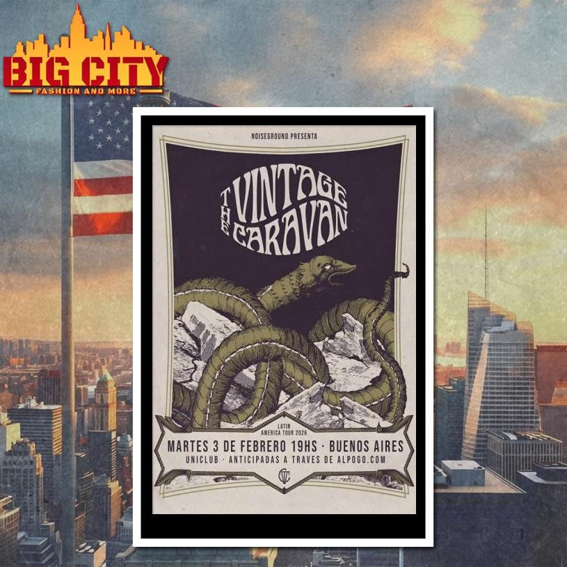 The Vintage Caravan Feb 3 2026 Uniclub in Buenos Aires Argentina Poster shirt