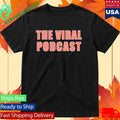 The Viral Podcast Pink Orange Checkered Lettering Shirt
