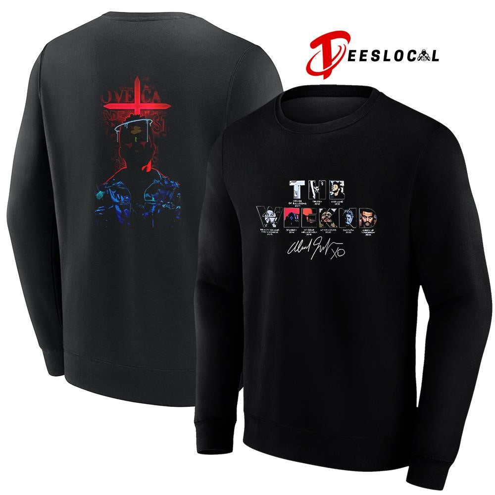 The Weeknd After Hours Til Dawn tour 2026 portrait signature shirt