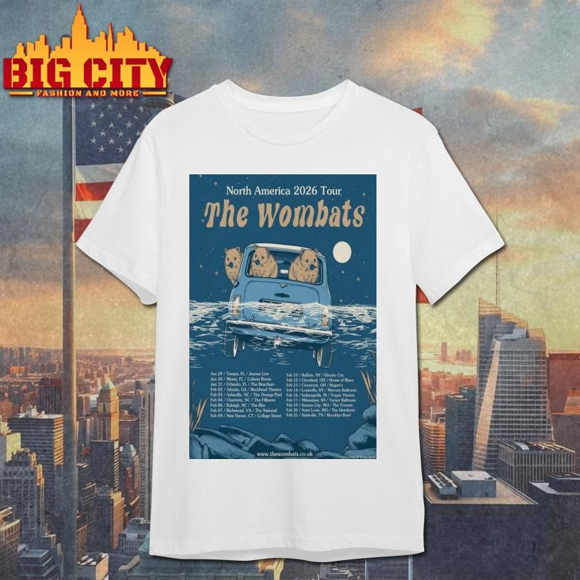 The Wombats North America 2026 Tour Poster shirt